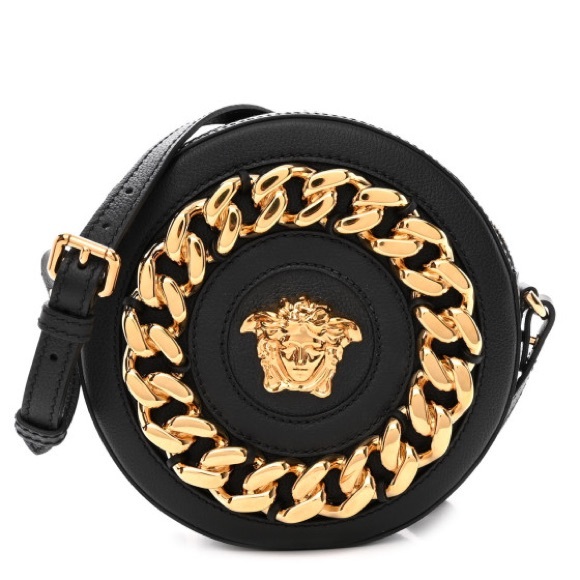 Versace Bags Sale Versace Black Leather La Medusa Chained Monogram
